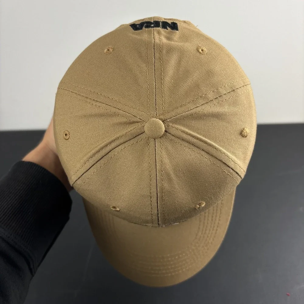 NRA Golden Eagles Outdoor Hat Tan Khaki Gold Rifle Hunting Strapback Cap